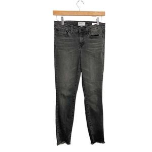 William Rast Black Wash Ankle Skinny Jeans Fringe Bottom Size 26